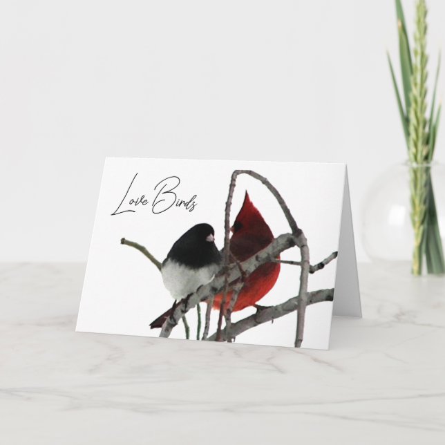 Liebesvogel Valentinstag-Karte Feiertagskarte (Vorderseite)