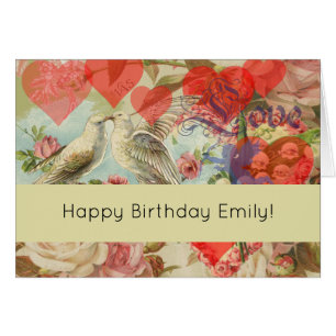 Liebesvögel Vintag antikes Herz