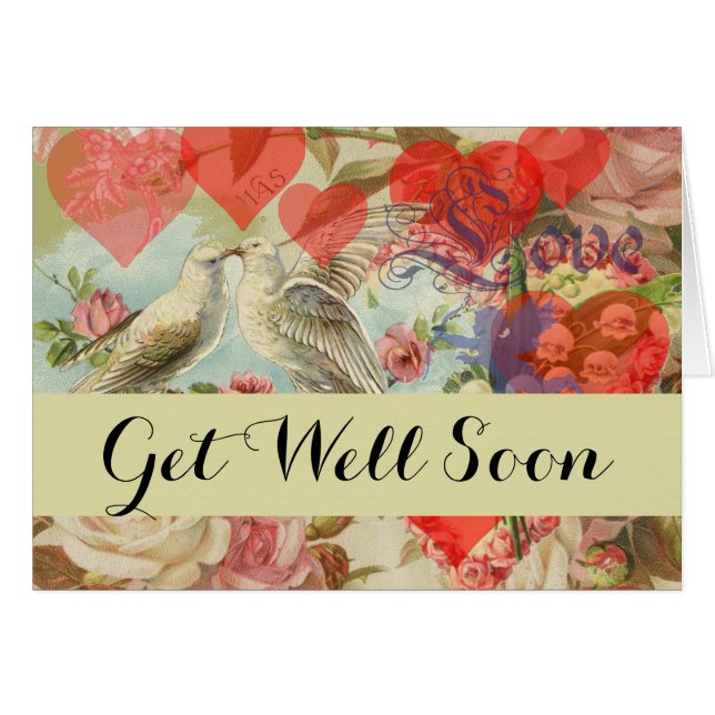 Liebesvögel Vintage antike Liebe (Vorderseite (Horizontal))