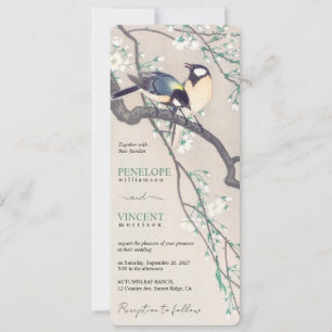 Liebesvögel - Vintage-Kunst-Hochzeit Einladung