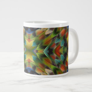 Liebesvogelfeder-Kaleidoskop Jumbo-Tasse