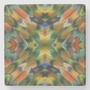 Liebesvogelfeder-Kaleidoskop Steinuntersetzer