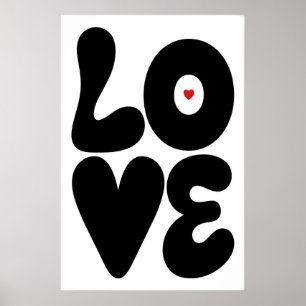 Liebeswand-Grafik Schwarzweiß-Druck (Matt Poster
