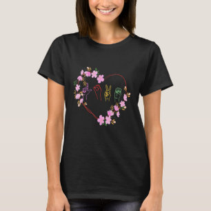 Liebeszeichensprache Florales Herz ASL Valentinsta T-Shirt