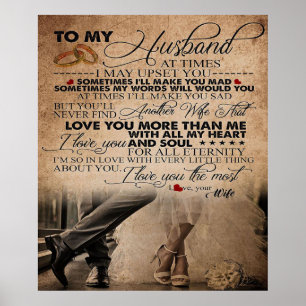 Liebeszitat für Ehemann Süßes Geschenk für Freun Poster