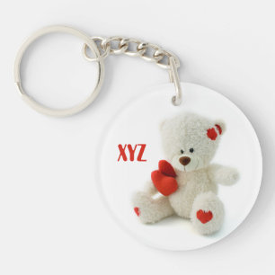 LiebeTeddyValentinekundenspezifische Schlüsselanhänger