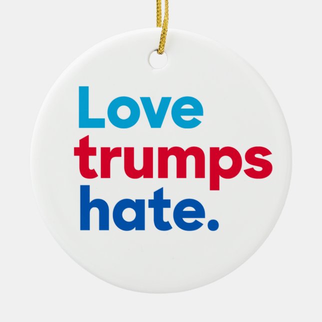"Liebetrümpfe hassen" einseitiges Keramik Ornament (Vorne)