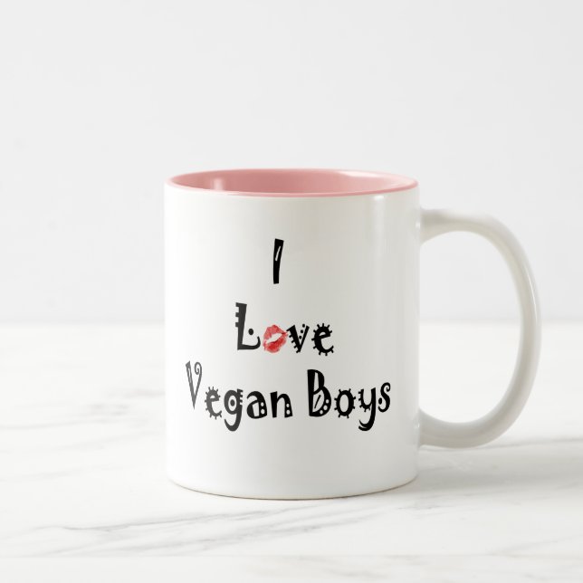 Liebevegans-Tasse Zweifarbige Tasse (Rechts)