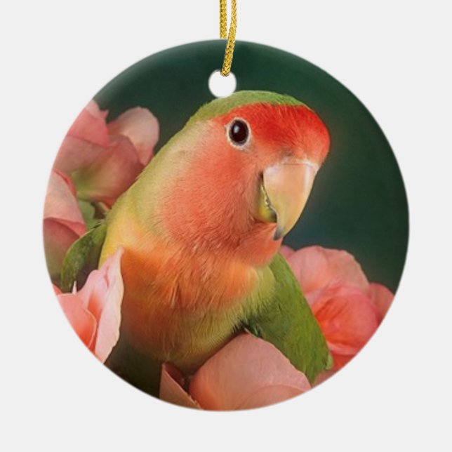 Liebevogel Weihnachtsverzierung Keramikornament (Vorne)