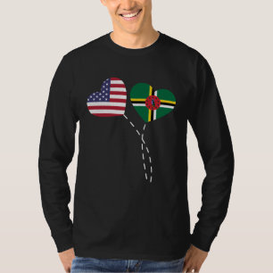 Liebevoll Dominica USA-Flagge Herz Dominikanische T-Shirt