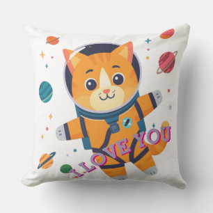 Liebevolle Astronauten-Katzen-Wurfkissen Kissen