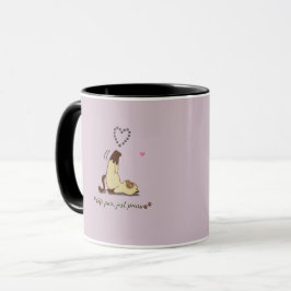 Liebevolle Aufkleber mit streckender Katze für Kat Tasse