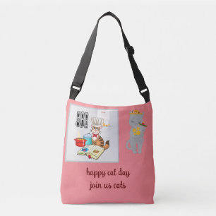 Liebevolle Bunte Katze Tierliebhaber-Tasche Tragetaschen Mit Langen Trägern