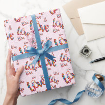 Liebevolle bunte Valentinstag-Liebesverpackungspap