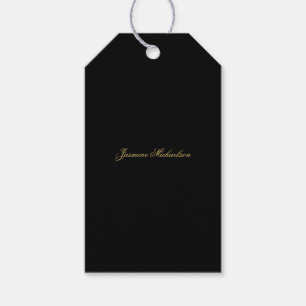 Liebevolle elegante Kalligrafie Name Schwarz & Gol Geschenkanhänger
