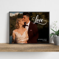 Liebevolle elegante Skript-Hochzeitsfoto-Wandkunst