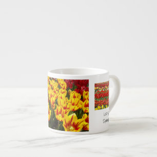 Liebevolle Frühling Espresso Tassen Tulpen Blumen