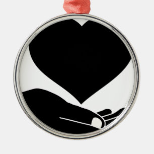 Liebevolle Hand Silbernes Ornament