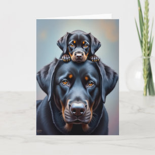 Liebevolle Hunde-Familienkarte Karte