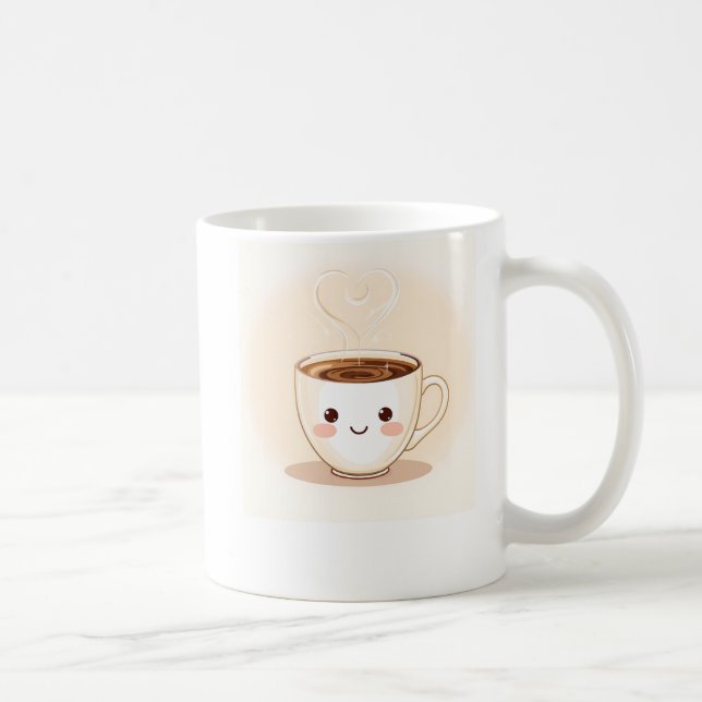 Liebevolle Kaffee-Tassen-Illustration Kaffeetasse (Rechts)
