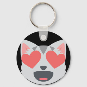 Liebevolle Katze Emoji Schlüsselanhänger