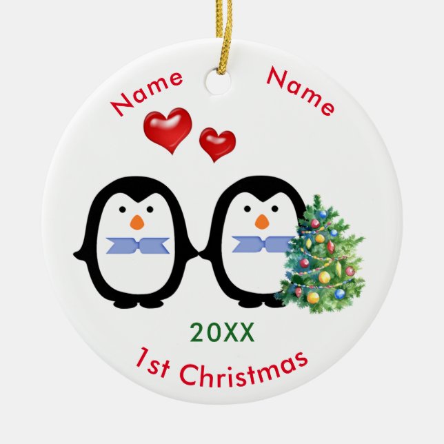 Liebevolle Mannes1. Weihnachten der Keramik Ornament (Vorne)