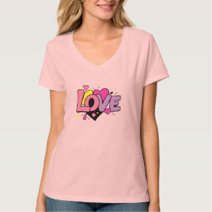 Liebevolle moderne Wasserfarbe zum Valentinstag T-Shirt