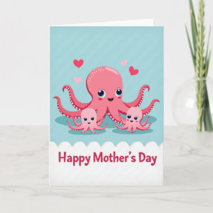 Liebevolle Octopus-Muttertagskarte Karte