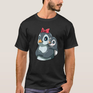 Liebevolle Pinguin-Mutter mit Pinguin-Kind für ein T-Shirt