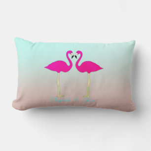 Liebevolle rosa Flamingos - Personalisiert Lendenkissen