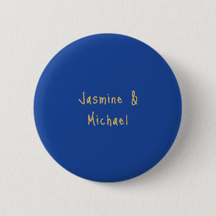 Liebevolle Schicke Kalligrafie-Namen Paar Blau & G Button