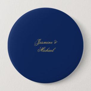 Liebevolle Schicke Kalligrafie-Paarnamen Blau & Go Button