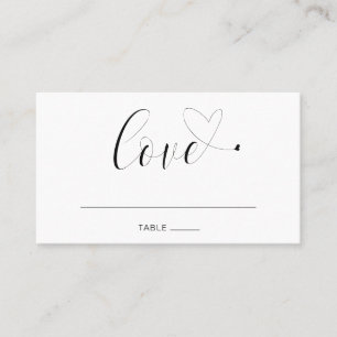Liebevolle Schwarz-Weiß-Hochzeit elegant und moder Platzkarte
