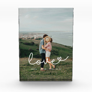 Liebevolle, süße, verspielte Schriftart für Paare Fotoblock