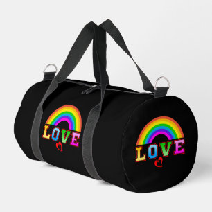 Liebevoller Bunter Regenbogen Rotes Herz Duffle Bag
