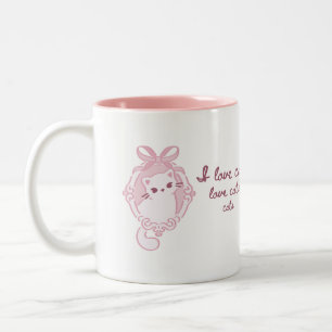 Liebevoller "Ich liebe Katzen" Soft Zweifarbige Tasse