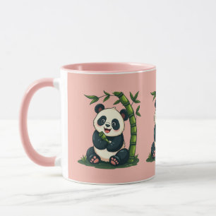 Liebevoller Panda umarmt Bambus - Süße Cartoon-Kun Tasse