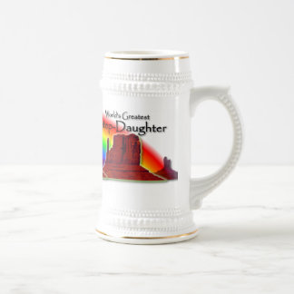 Liebevoller Regenbogen Stein der Stieftochter Hand Bierglas