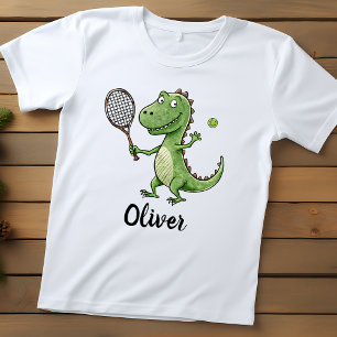 Liebevoller T-Rex-Tennisspieler Personalisiert Baby T-shirt