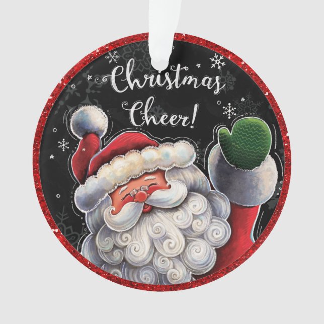 Liebevoller Weihnachtsmann-Schmuck oder -Anhänger Ornament (Vorderseite)