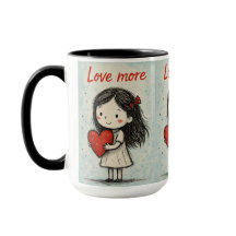 Liebevollere süße Herz-Illustration Tasse | Süßes 