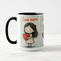 Liebevollere süße Herz-Illustration Tasse | Süßes 