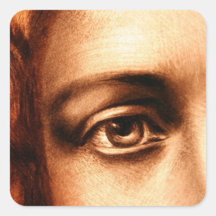Liebevolles Auge Jesu Christi Quadratischer Aufkleber