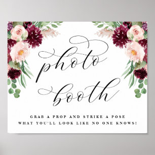 Liebevolles Blumen-Foto-Studio-Hochzeitsempfangs-S Poster