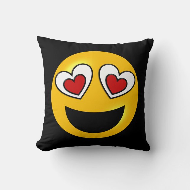 Liebevolles Herz Emoji Kissen (Vorderseite)