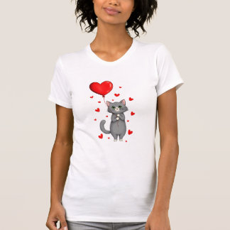 Liebevolles Katzen-Valentinsgeschenk Damen-T-Shirt T-Shirt
