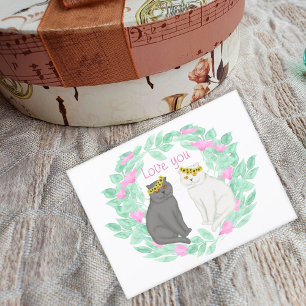 Liebevolles Katzenpaar Liebt Euch Postkarte