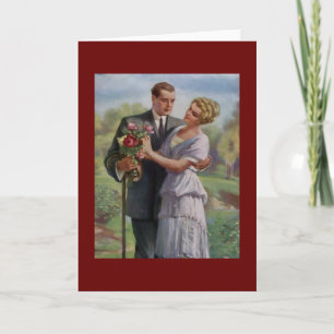 Liebevolles Vintage-Paar Feiertagskarte