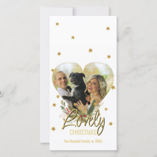 Liebevolles Weihnachts-Gold-Herz-Foto-Glitter-Herz