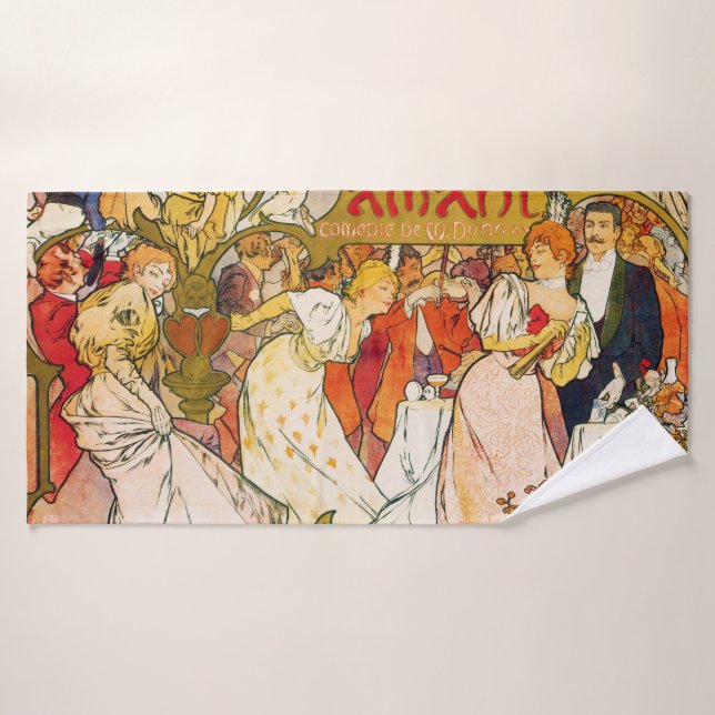 Liebhaber, Alphonse Mucha Badehandtuch (Badehandtuch)